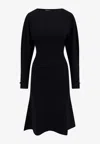 Philosophy Di Lorenzo Serafini Long-sleeved Flared Dress In Black