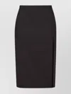 Philosophy Di Lorenzo Serafini Wool Blend Skirt Knee-length Slit In Black