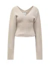 Philosophy Di Lorenzo Serafini V-neck Long-sleeved Jumper In Ivory