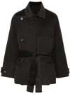 Philosophy Di Lorenzo Serafini Dark Grey Felted Wool Double-breasted Coat In Grey