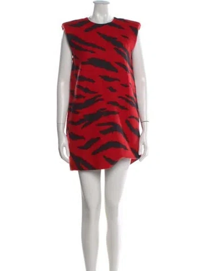 Pre-owned Philosophy Di Lorenzo Serafini Wool Mini Dress In Red