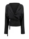 Philosophy Di Lorenzo Serafini Wrap-around Blouse In Black