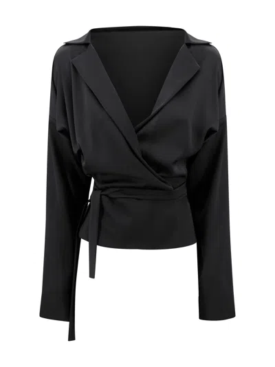 Philosophy Di Lorenzo Serafini Wrap-around Blouse In Black