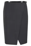 Philosophy Di Lorenzo Serafini Wrap-around Wool-blend Skirt In Grey