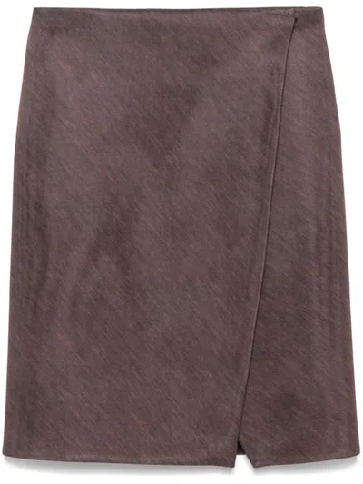 PHILOSOPHY DI LORENZO SERAFINI WRAP MIDI SKIRT