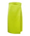Philosophy Di Lorenzo Serafini Viscose Duchesse Satin Midi Skirt In Green