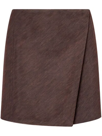 Philosophy Di Lorenzo Serafini Wrap Mini Skirt In Brown