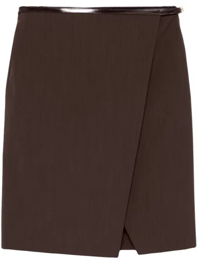 Philosophy Di Lorenzo Serafini Wrap Mini Skirt In Brown