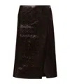 Philosophy Di Lorenzo Serafini Coated Wool-blend Midi Skirt In Black
