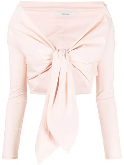 Philosophy Di Lorenzo Serafini Wraparound-style Crop Top In Pink