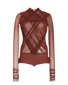 Philosophy Di Lorenzo Serafini Wrapped Stretch Tulle Bodysuit In Multi