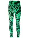 Philosophy Di Lorenzo Serafini Zebra-print Elasticated-waist Leggings In Grün
