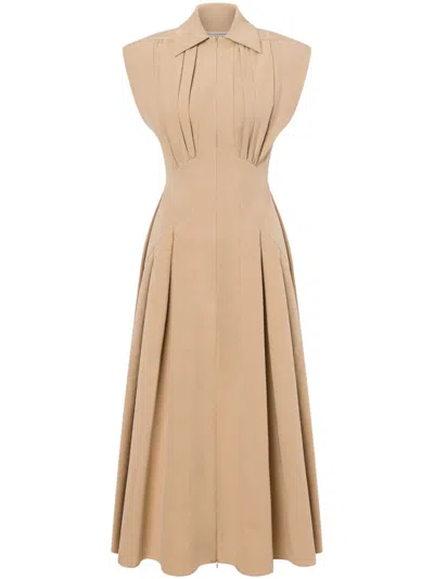 Philosophy Di Lorenzo Serafini Zip-up Dress In Beige