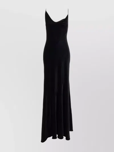 Philosophy Draped Neckline Velvet Slip Dress In Black