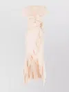 Philosophy Di Lorenzo Serafini Dress With Unique Neckline And Tie Waist In Neutrals