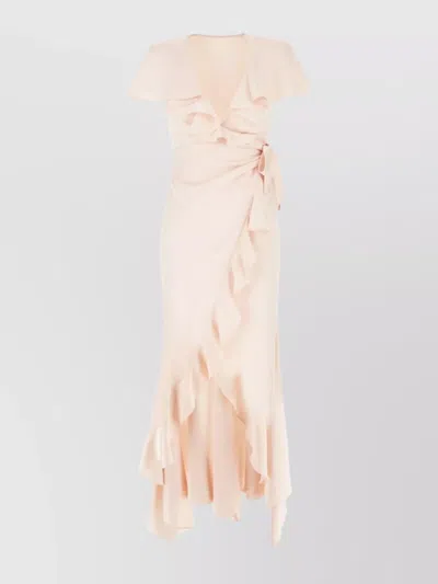 Philosophy Dress With Unique Neckline And Tie Waist In Neutrals