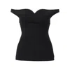Philosophy Di Lorenzo Serafini Philosophy Black Nylon Top With Sweetheart Neckline In Black