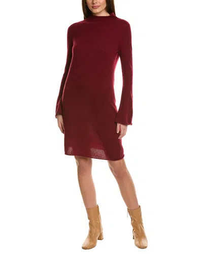Philosophy Funnel Neck Cashmere Sweaterdress In Red