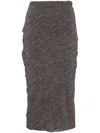 Philosophy Di Lorenzo Serafini Stretch Tulle Printed Pencil Skirt In Gray