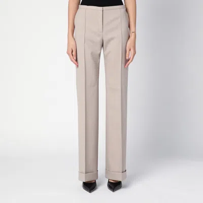 Philosophy Greige Wool-blend Trousers In Grey