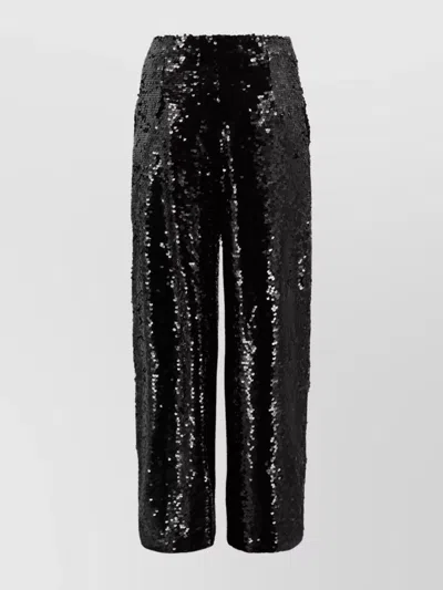 Philosophy High Waist Sequin Embellished Wide Leg Trousers In Red