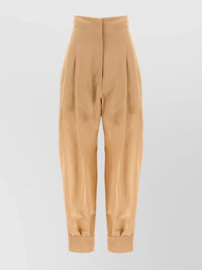 Philosophy Di Lorenzo Serafini High-waisted Trousers Pleated Cuffed Hem In Brown