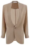 Philosophy Di Lorenzo Serafini Ivory Polyester Blend Blazer In Brown