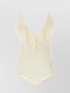 Philosophy Di Lorenzo Serafini Lace Bodysuit With V-neckline And Ruffle Trim