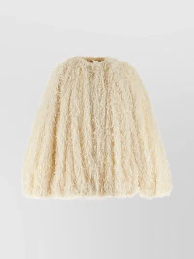 Philosophy Di Lorenzo Serafini Lightweight Coat With Textured Feather Finish In White