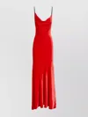 Philosophy Di Lorenzo Serafini Long Draped Velvet Dress With Asymmetric Neckline In Red
