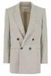 Philosophy Di Lorenzo Serafini Wool Blend Blazer With Lapels And Pockets In Gray