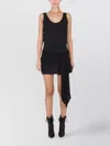 Philosophy Di Lorenzo Serafini Mini Draped Dress Asymmetric Hem In Black