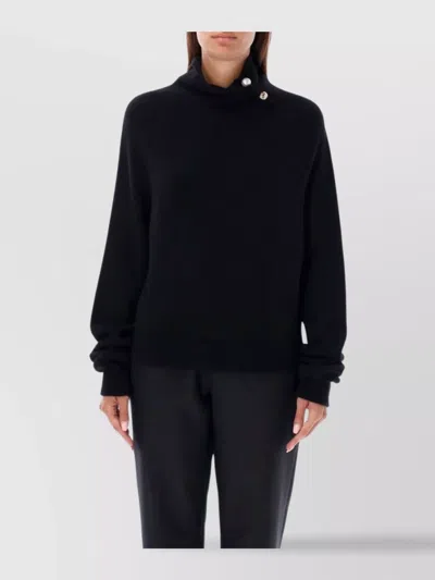 Philosophy Pearl Brooch High Neck Knit In Black