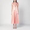 Philosophy Di Lorenzo Serafini Pink Midi Dress In Duchess Fabric In Pink