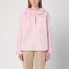 Philosophy Di Lorenzo Serafini Pink Striped Blouse With Ruffles In Pink