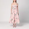 Philosophy Di Lorenzo Serafini Pink Taffeta Midi Dress With Ruffles In Pink