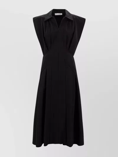 Philosophy Pleated Sleeveless Midi Length Dress In Black
