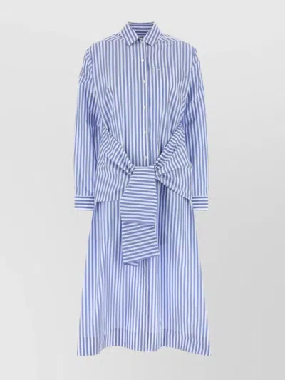 PHILOSOPHY POPLIN SHIRT DRESS EMBROIDERED STRIPES