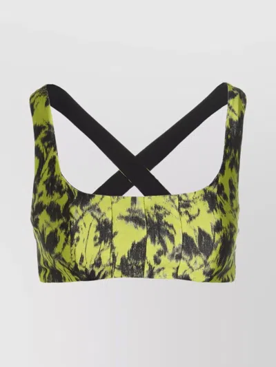 PHILOSOPHY PRINTED PATTERN CROPPED TOP