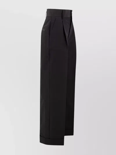 Philosophy Di Lorenzo Serafini Relaxed Fit Trousers With Pleats And Cuffs In Black