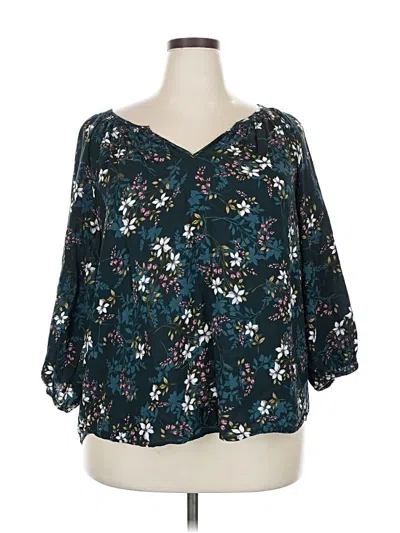 Pre-owned Philosophy Republic Clothing 3/4 Sleeve Blouse In Blue