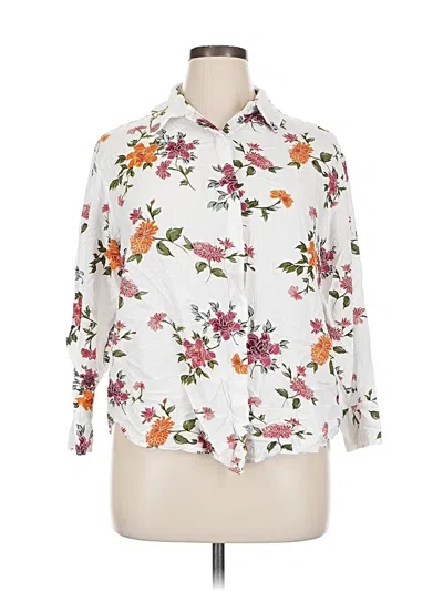 Pre-owned Philosophy Republic Clothing 3/4 Sleeve Button Down Shirt In White