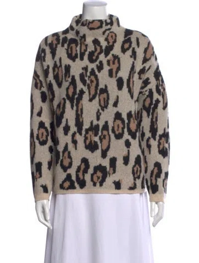 Pre-owned Philosophy Republic Clothing Cashmere Animal Print Sweater In Neutral