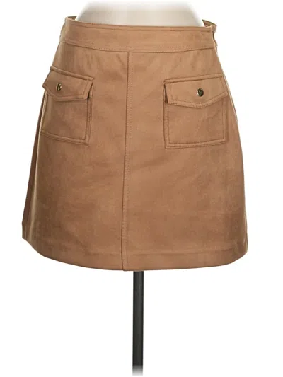 Pre-owned Philosophy Republic Clothing Faux Leather Skirt In Tan