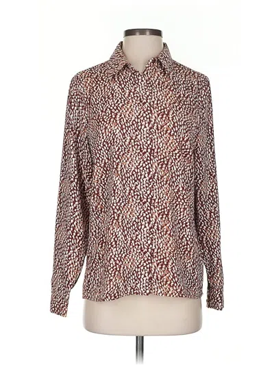 Pre-owned Philosophy Republic Clothing Long Sleeve Blouse In Brown