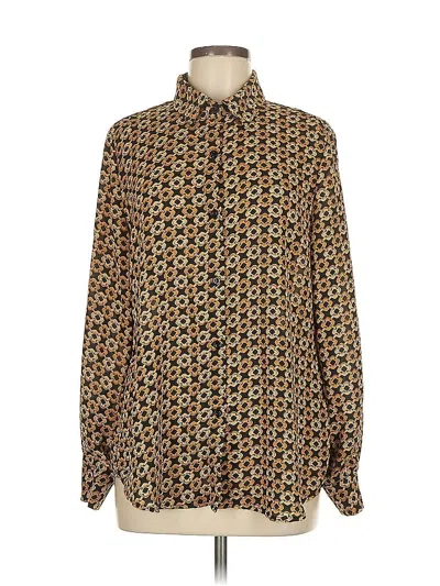 Pre-owned Philosophy Republic Clothing Long Sleeve Blouse In Gold