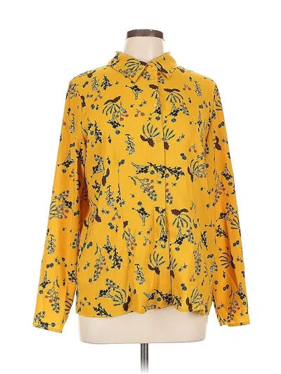Pre-owned Philosophy Republic Clothing Long Sleeve Blouse In Yellow