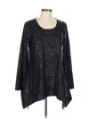 Philosophy Republic Clothing Long Sleeve Top Black Scoop Neck Tops In Black