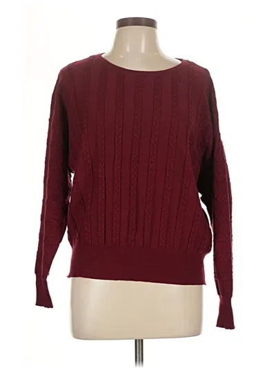 Pre-owned Philosophy Republic Clothing Long Sleeve Top Burgundy Boatneck Tops
