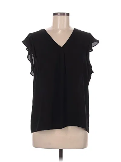 Pre-owned Philosophy Republic Clothing Short Sleeve Blouse In Black